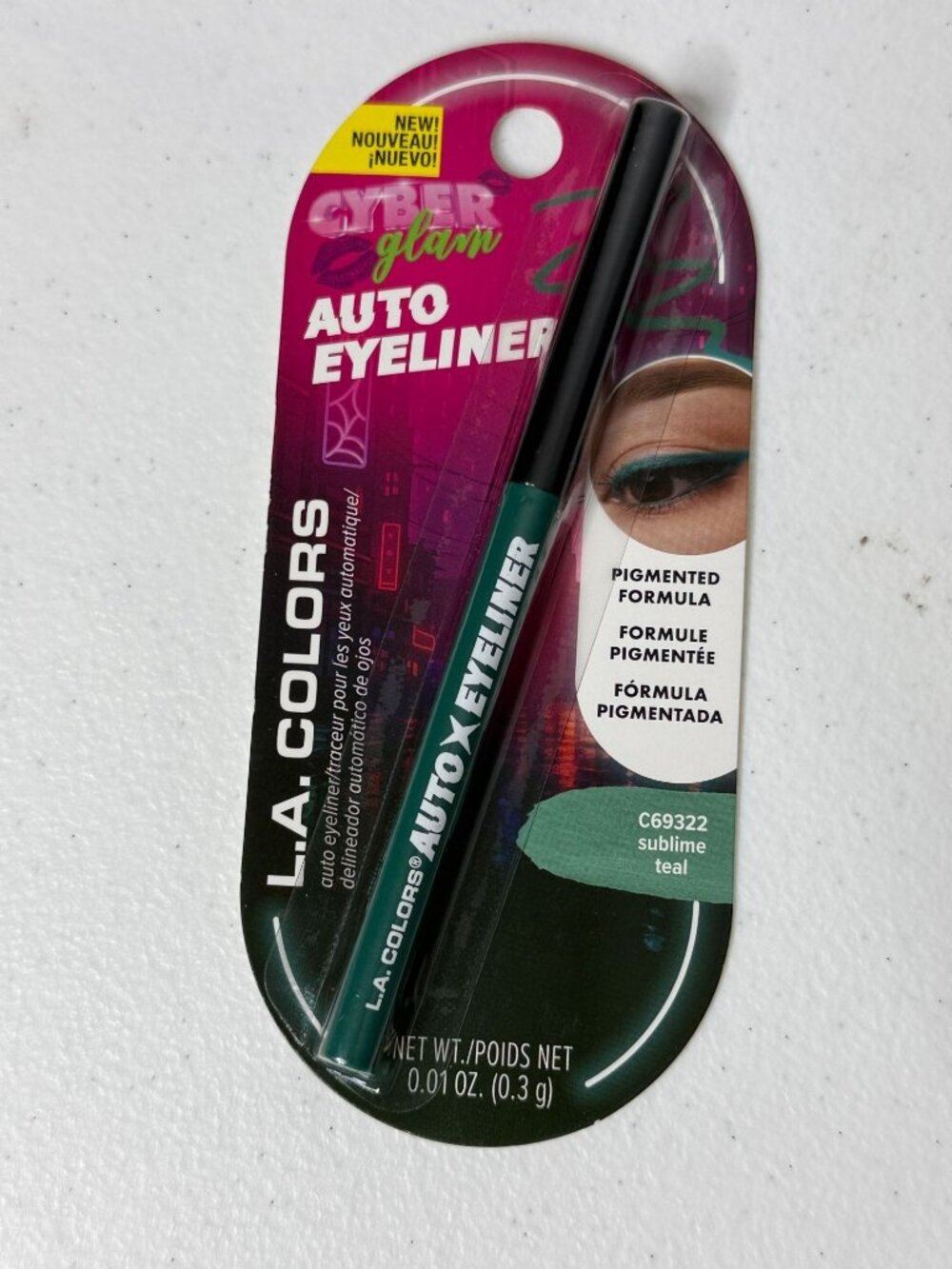 LA Colors Cyber Glam Sublime Teal Auto Eyeliner C69322 Y2K Festival